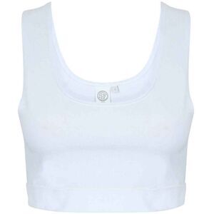SF Womens/Ladies Fashion Crop Top / White/White